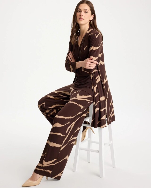 Travelers Knit Animal Print Duster Cardigan - image 2